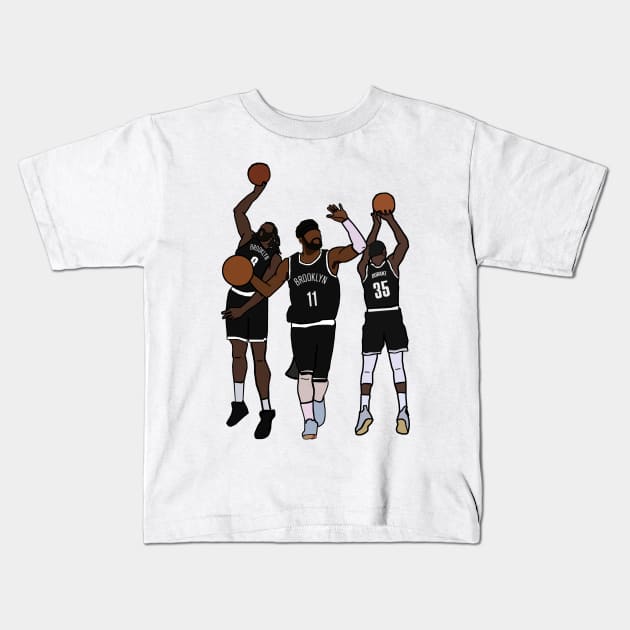 Brooklyn Nets Kids T-Shirt by xavierjfong